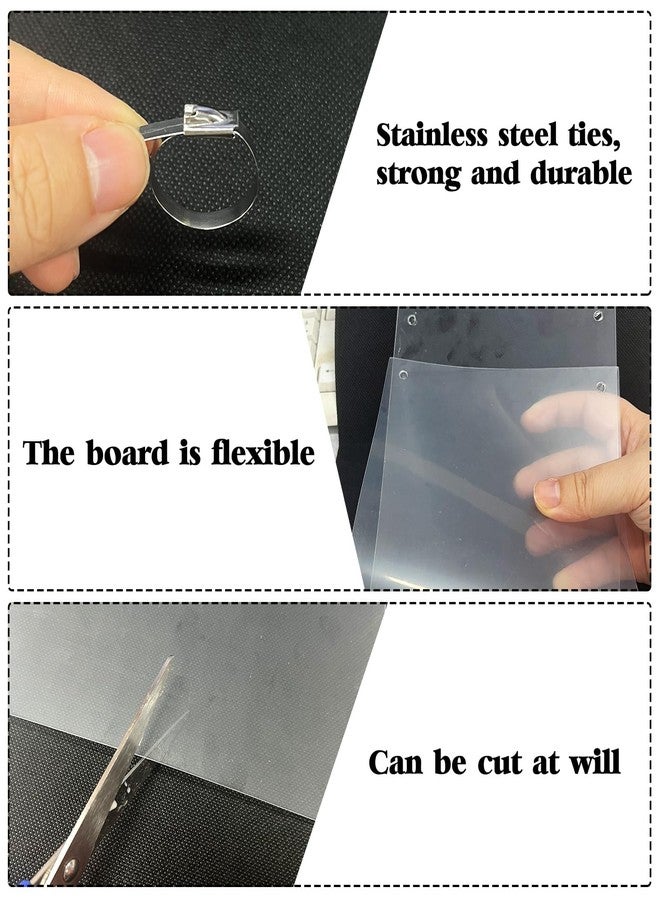 CODOHI 20 Pcs Pet Cage Liner 15.7'' x 6'', Cage Urine Guard Side Lining Clear Sheet with 100 Pcs Stainless Steel Zip Ties, Anti-Urine Side Lining Sheet for Rabbit Guinea Pig Hamster Ferret Chinchilla - Image 4